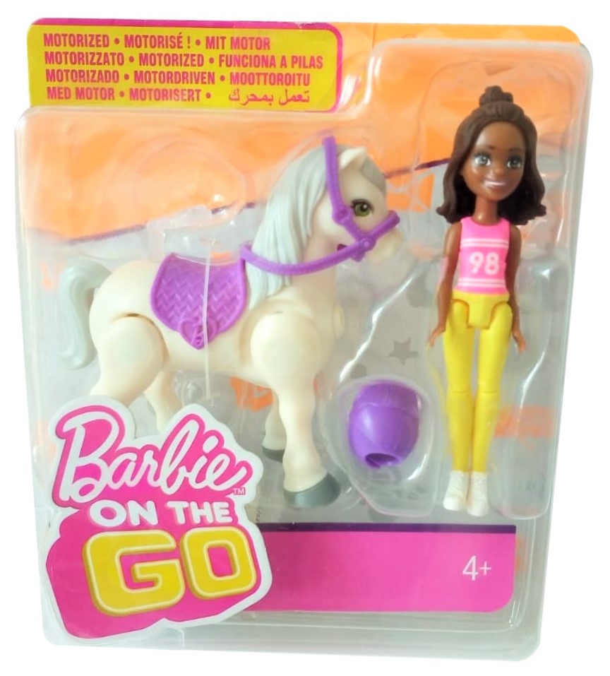 Barbie on the go doll with different dolls horses removable helmet Kids Love It